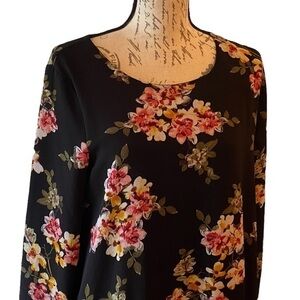 Studio B by Bobeau Size M Dress Black Floral